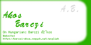 akos barczi business card
